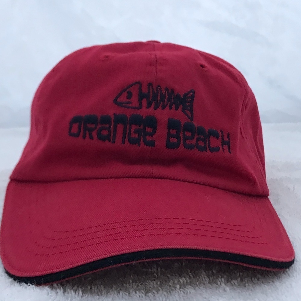 Jhats for Orange Beach Fish Logo Adjustable Red Baseball Cap